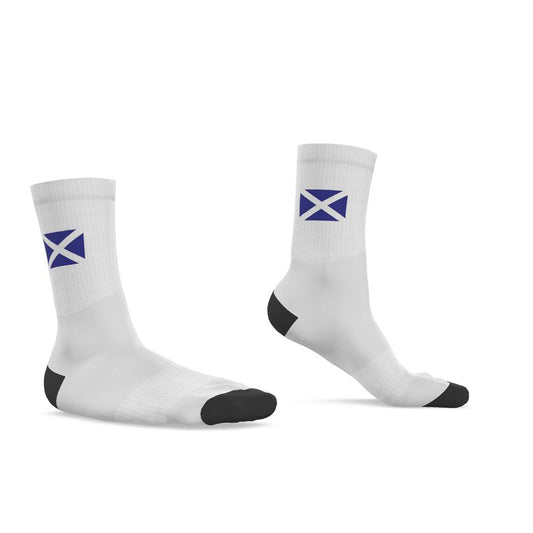 Scottish Saltire Crew Socks, White, 9.5-12 UK Large
