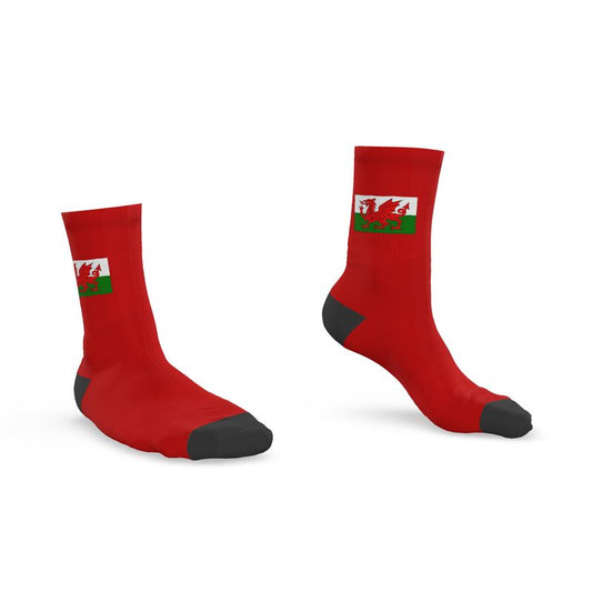 Welsh Red Dragon Socks, Red
