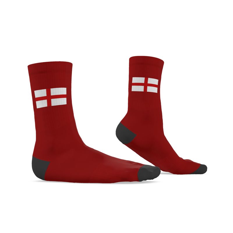 England Crew Socks, Red, 9.5-12 UK Large
