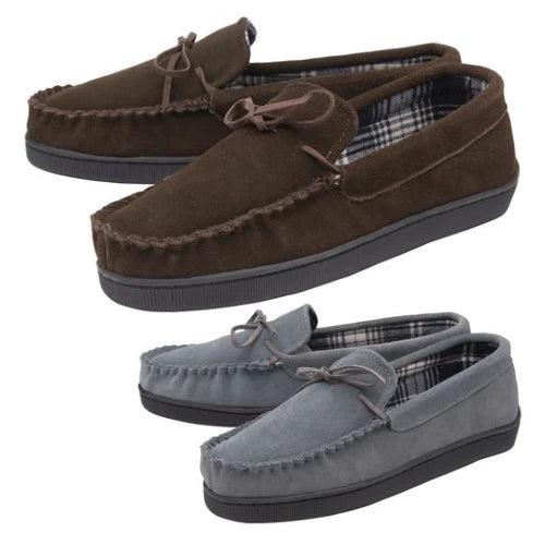 Dunlop: Men's SHAUN Leather Moccasin Slippers