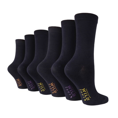 Wildfeet - 6 Pairs Ladies Bamboo Socks With Foot Patterns