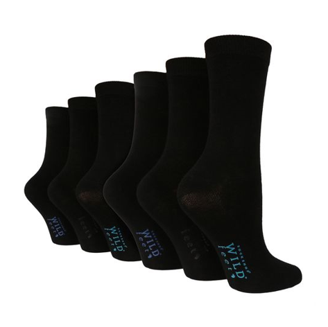 Wildfeet - 6 Pairs Ladies Bamboo Socks With Foot Patterns