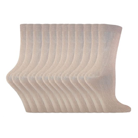 Sock Snob - 12 Pairs Ladies Plain Coloured Cotton Socks