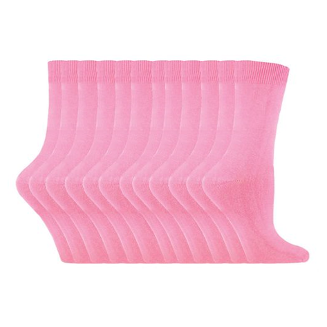 Sock Snob - 12 Pairs Ladies Plain Coloured Cotton Socks