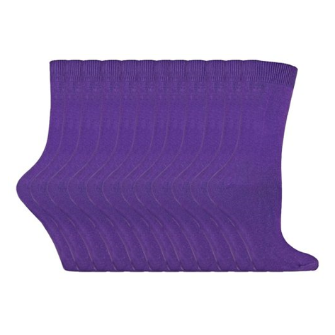 Sock Snob - 12 Pairs Ladies Plain Coloured Cotton Socks