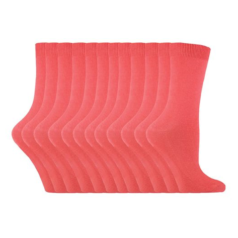 Sock Snob - 12 Pairs Ladies Plain Coloured Cotton Socks