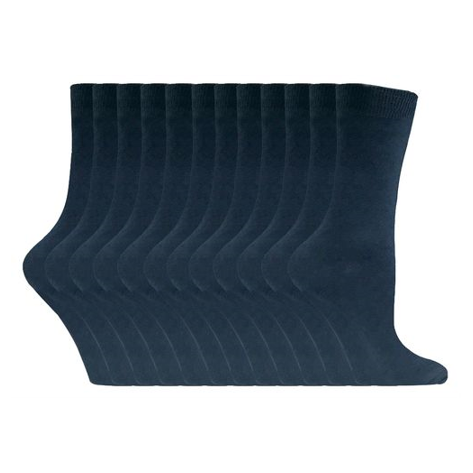 Sock Snob - 12 Pairs Ladies Plain Coloured Cotton Socks