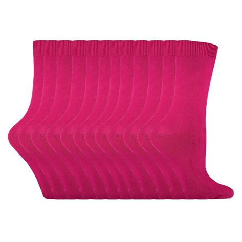 Sock Snob - 12 Pairs Ladies Plain Coloured Cotton Socks
