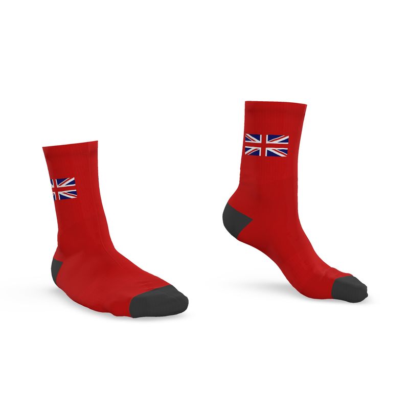 Great Britain, UK - Union Flag Crew Socks, Red