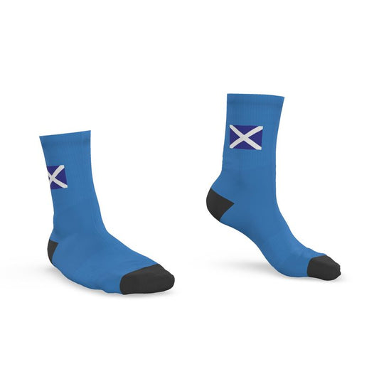 Scottish Saltire Crew Socks, Blue, 6.5-9 UK Medium