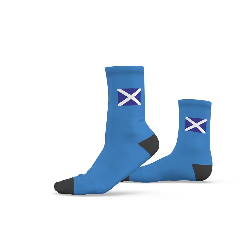 Scottish Saltire Crew Socks, Blue, 6.5-9 UK Medium