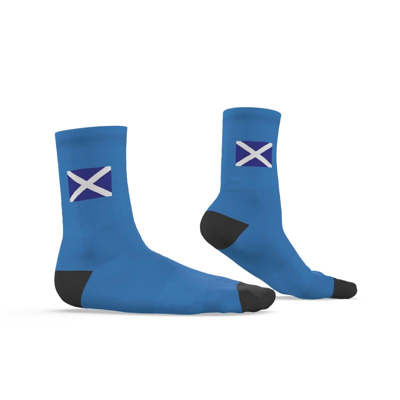 Scottish Saltire Crew Socks, Blue, 6.5-9 UK Medium