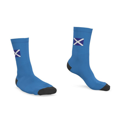 Scottish Saltire Crew Socks, Blue, 9.5-12 UK Large