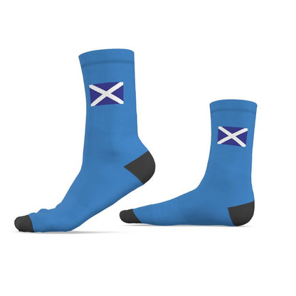 Scottish Saltire Crew Socks, Blue, 9.5-12 UK Large