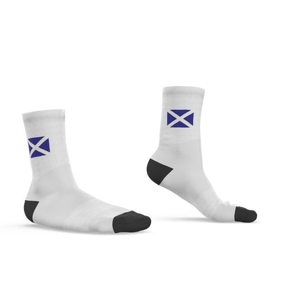 Scottish Saltire Crew Socks, White, 6.5-9 UK Medium