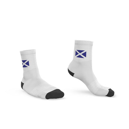 Scottish St Andrew's Saltire Crew Socks, White