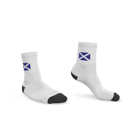 Scottish St Andrew's Saltire Crew Socks, White