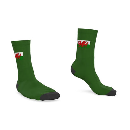 Welsh Red Dragon Socks, Green