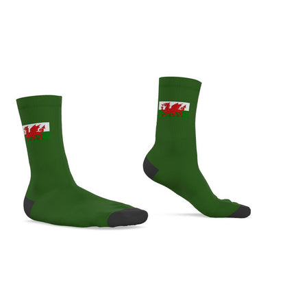 Welsh Dragon Socks, Green, 9.5-12 UK Large