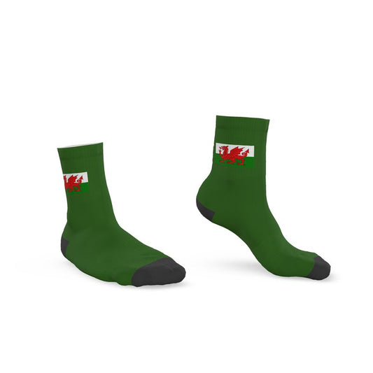 Welsh Red Dragon Socks, Green