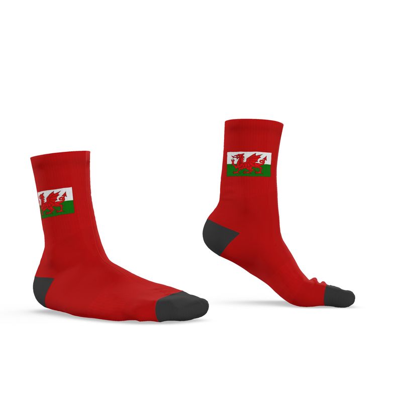 Welsh Dragon Socks, Red, 6.5-9 UK Medium