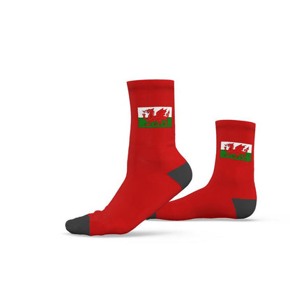 Welsh Dragon Socks, Red, 6.5-9 UK Medium