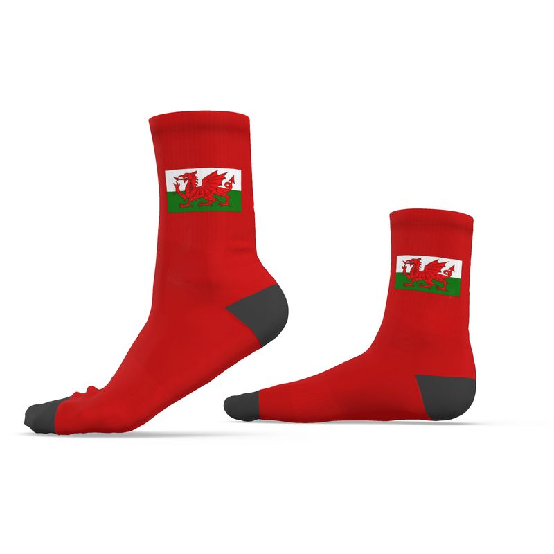 Welsh Dragon Socks, Red, 6.5-9 UK Medium