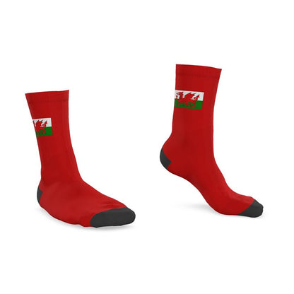 Welsh Red Dragon Socks, Red