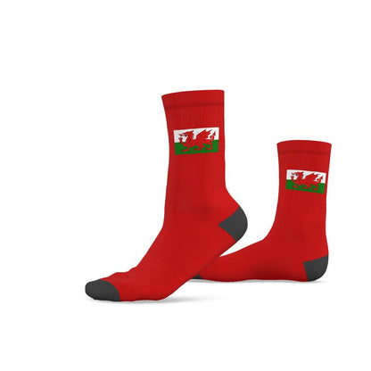 Welsh Dragon Socks, Red, 9.5-12 UK Large