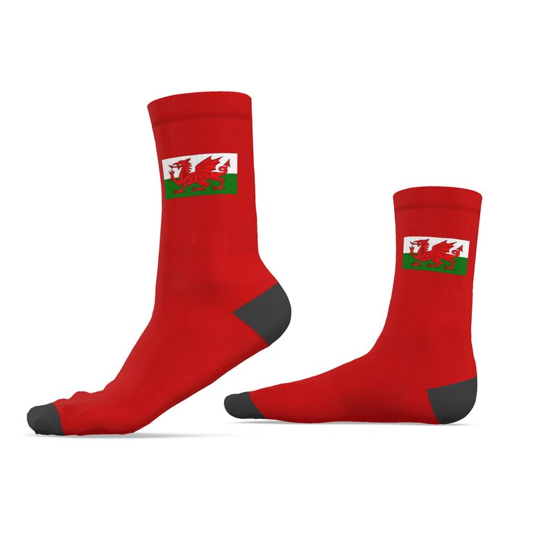 Welsh Red Dragon Socks, Red