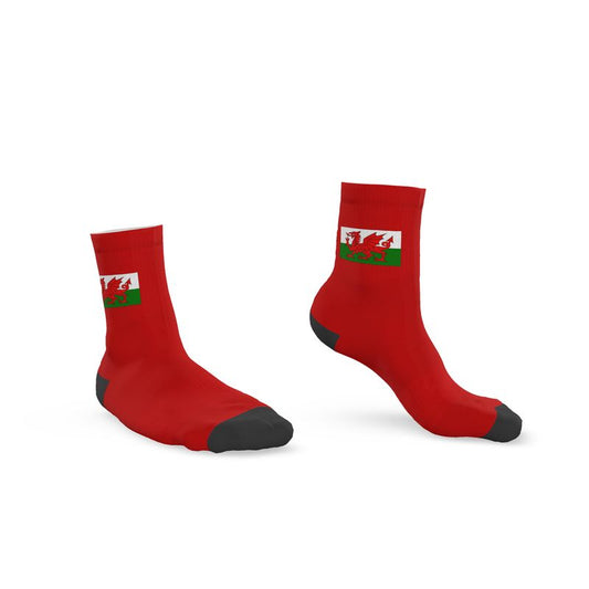 Welsh Red Dragon Socks, Red