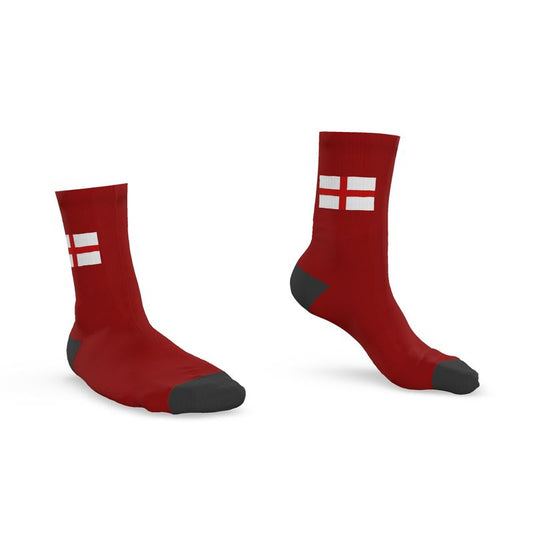 England St George Crew Socks, Red
