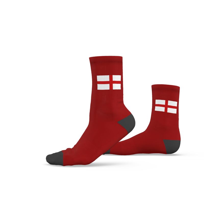 England Crew Socks, Red, 6.5-9 UK Medium