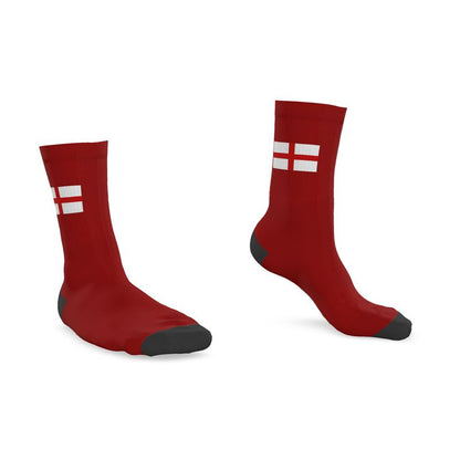 England St George Crew Socks, Red