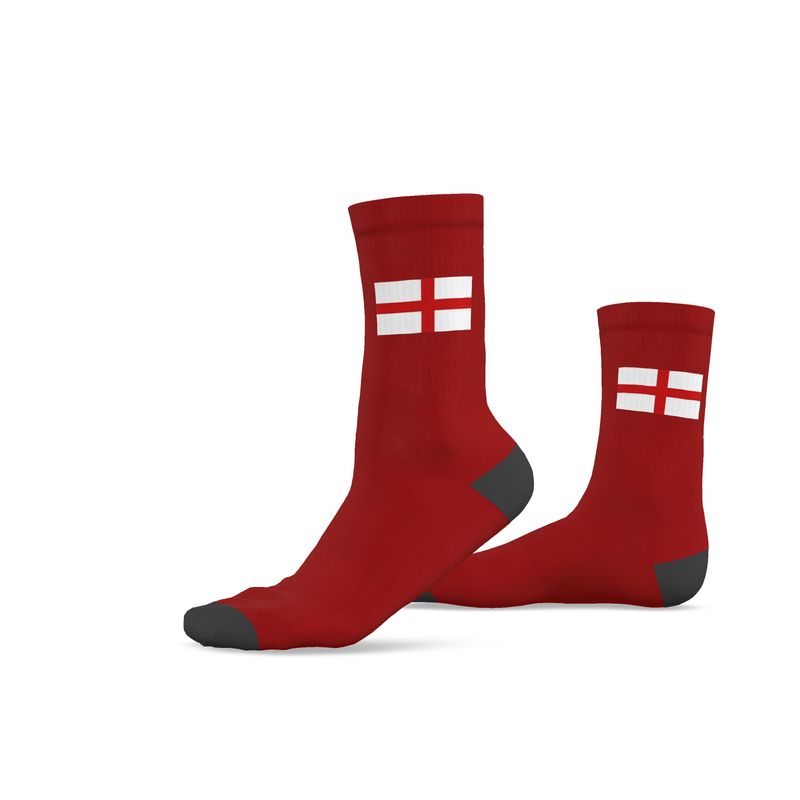 England Crew Socks, Red, 9.5-12 UK Large