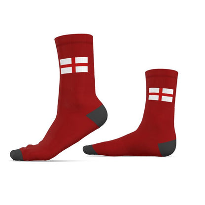 England St George Crew Socks, Red