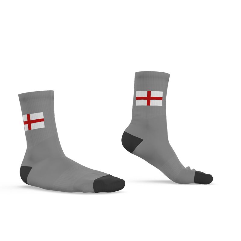 England Crew Socks, Light Grey, 6.5-9 UK Medium