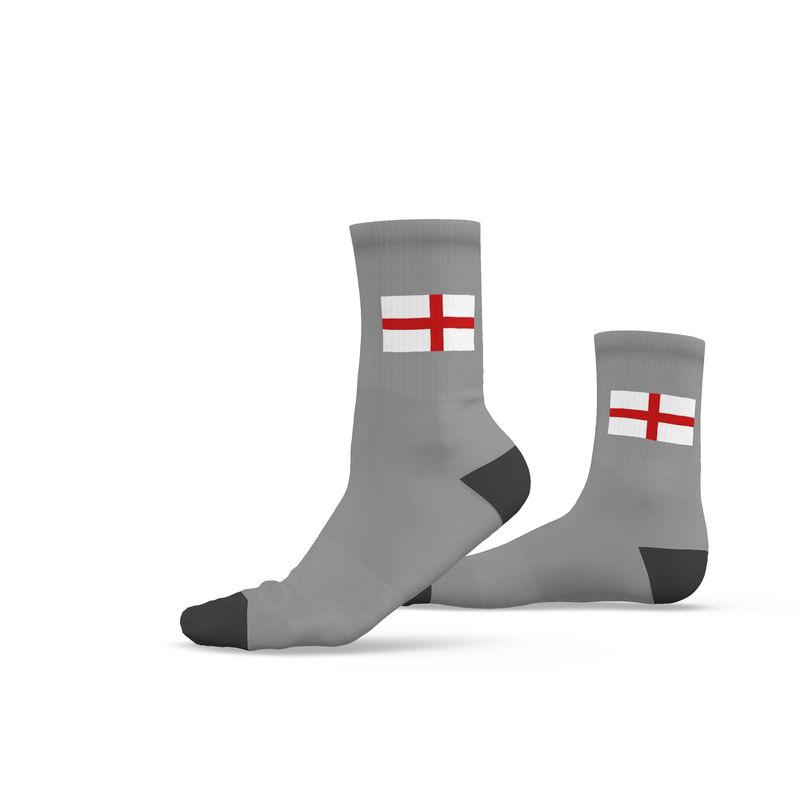 England Crew Socks, Light Grey, 6.5-9 UK Medium