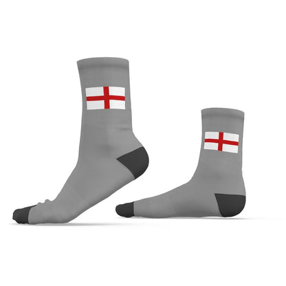 England Crew Socks, Light Grey, 6.5-9 UK Medium