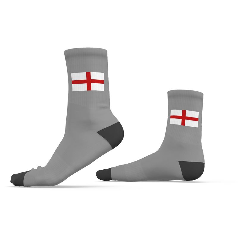 England Crew Socks, Light Grey, 6.5-9 UK Medium