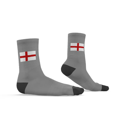 England Crew Socks, Light Grey, 6.5-9 UK Medium