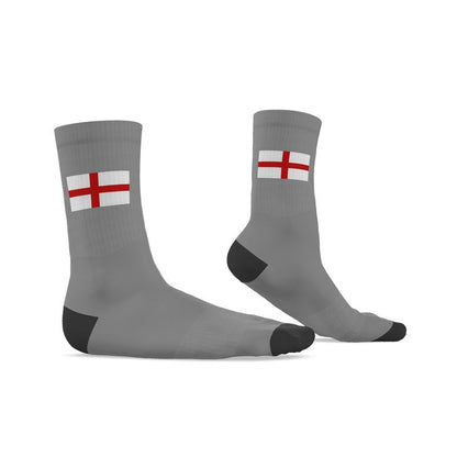 England Crew Socks, Light Grey, 9.5-12 UK Large