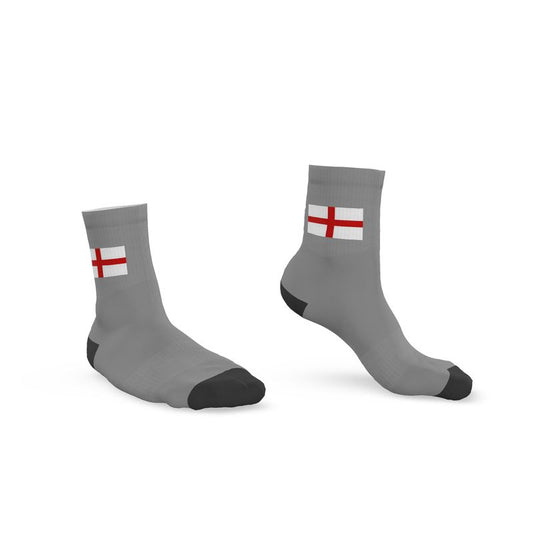 England St George Crew Socks, Light Grey