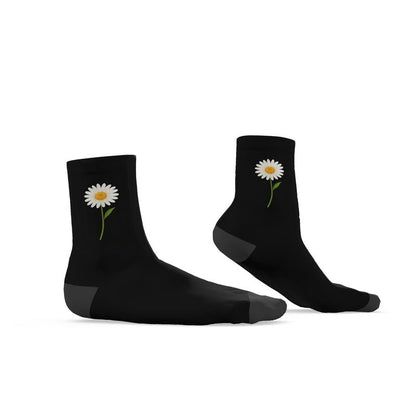 Daisy socks, Black, sizes 3-6 UK
