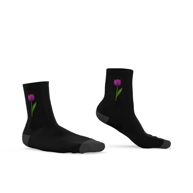 Tulip Socks, Black, Sizes 3-6 UK