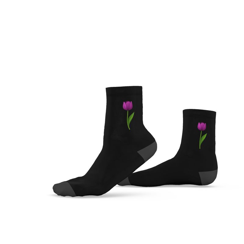 Tulip Socks, Black, Sizes 3-6 UK