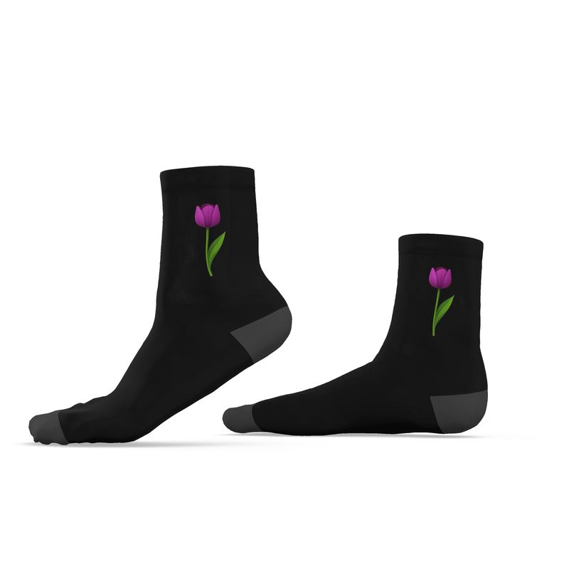 Tulip Socks, Black, Sizes 3-6 UK