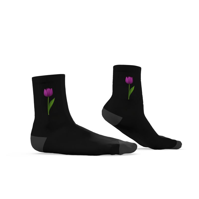 Tulip Socks, Black, Sizes 3-6 UK
