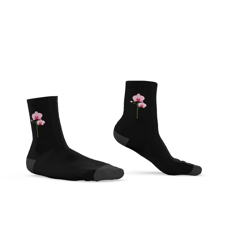 Orchid Socks, Black, Sizes 3-6 UK