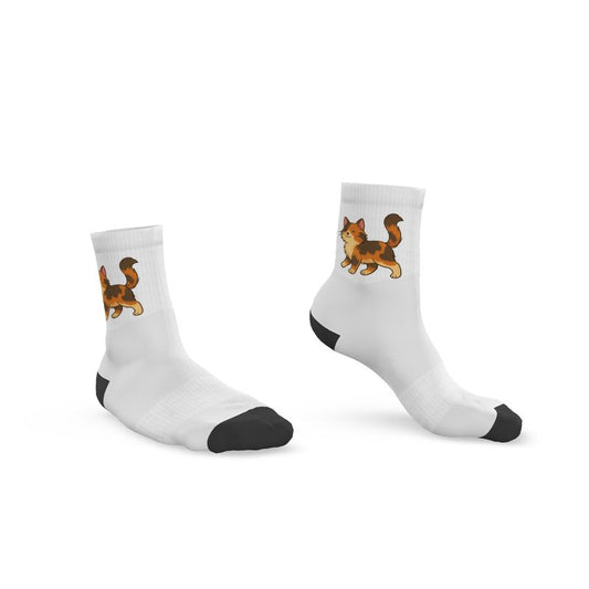 Ladies "Jessica" Casual Cat Crew Socks, Turquoise, 3-6 UK